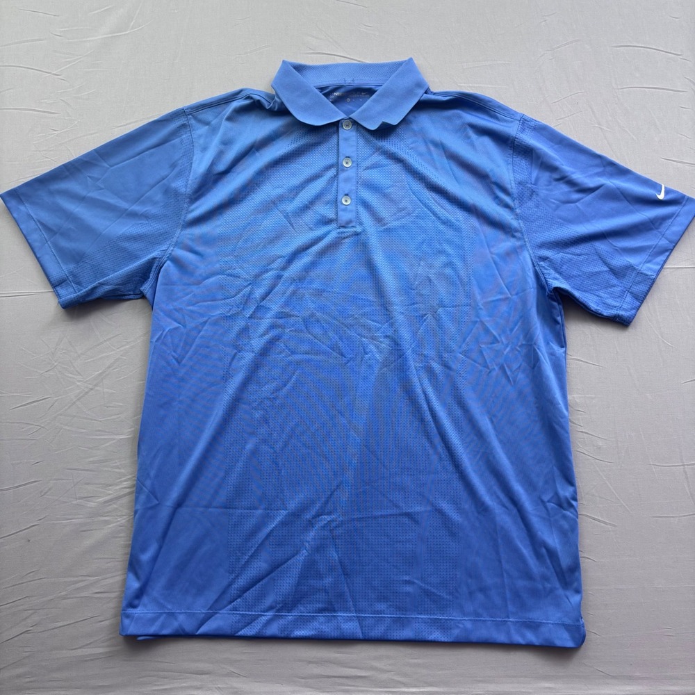 Nike Golf Dri-FIT Polo Shirt Mens XL Blue Short Sleeve Mesh Performance Top